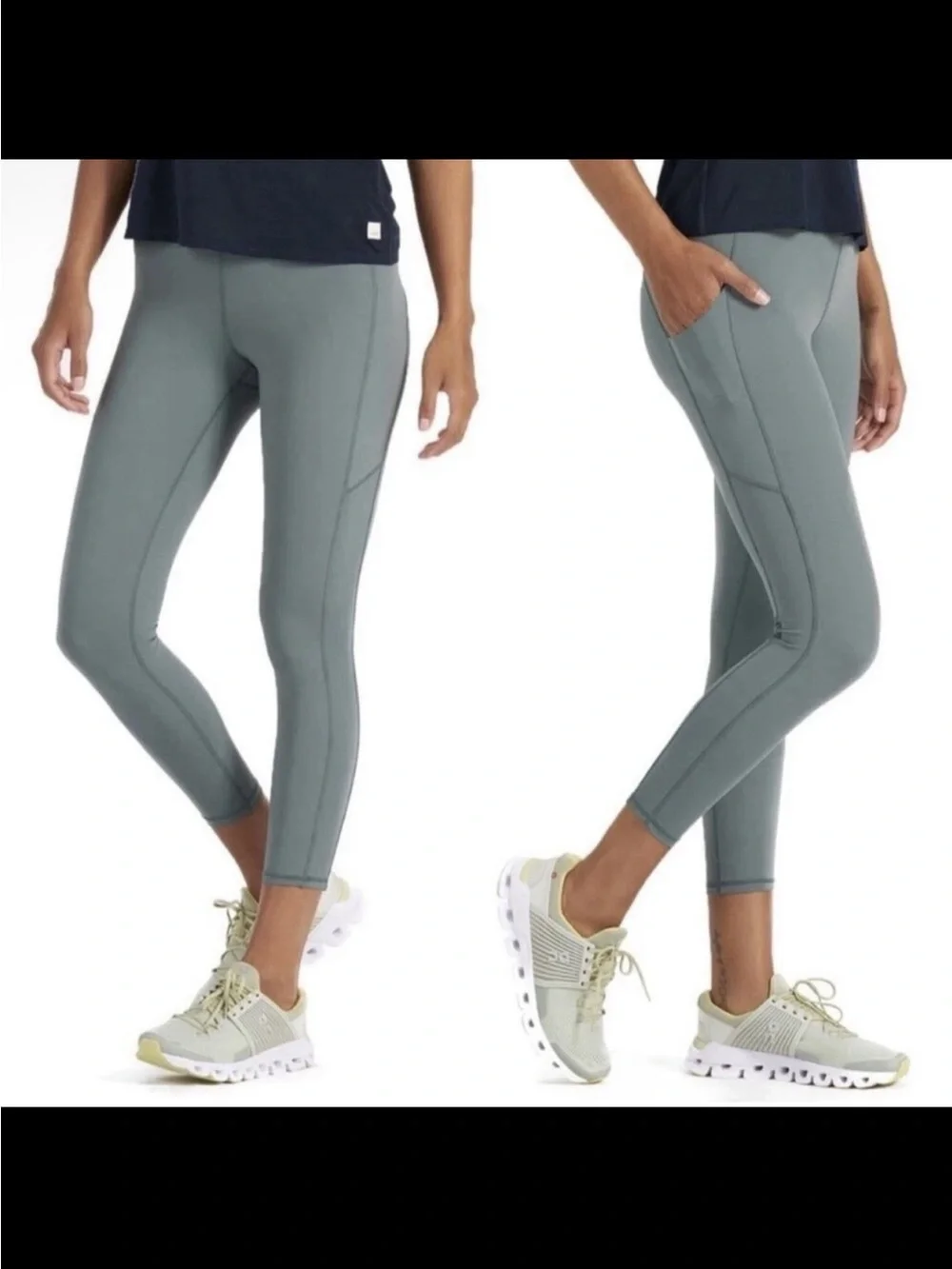 Vuori Stride Pocket Leggings Women’s XS Green Kelp Athletic Gym Training Yoga
